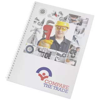 Desk-mate® Wire-o -muistikirja, A4, Pp-kansi Valkoinen