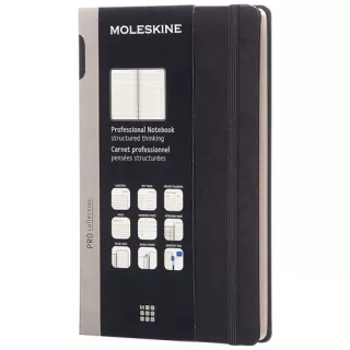 Moleskine Pro-muistikirja, L-koko, Kovakantinen Musta