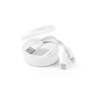 Emmy. Usb-kaapeli 3 In 1 -liittimellä Abs- Ja Pvc-materiaalista Valkoinen