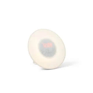 Soleil. Herätyskello Keltaisella Valolla Valkoinen