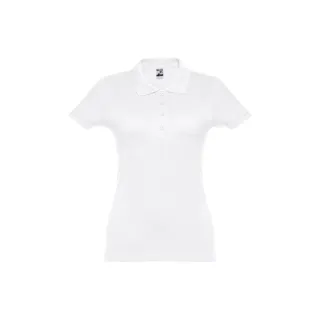 Thc Eve Wh. Lyhythihainen Vyöllä Varustettu Poolo Naisille Karstatusta Puuvillasta Valkoinen