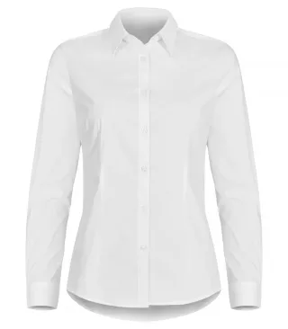 Clique Stretch Shirt Ls Lady Valkoinen