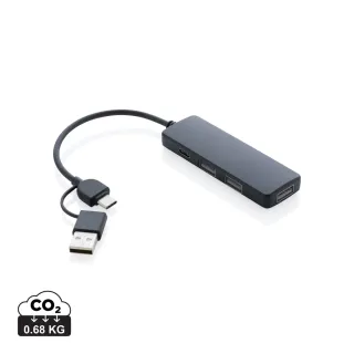 Rcs Usb Hub Tuplaliitännällä Kierrätetystä Muovista Musta