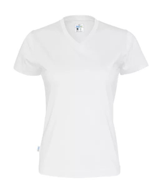Cottover T-paita Lady, V-aukko Valkoinen