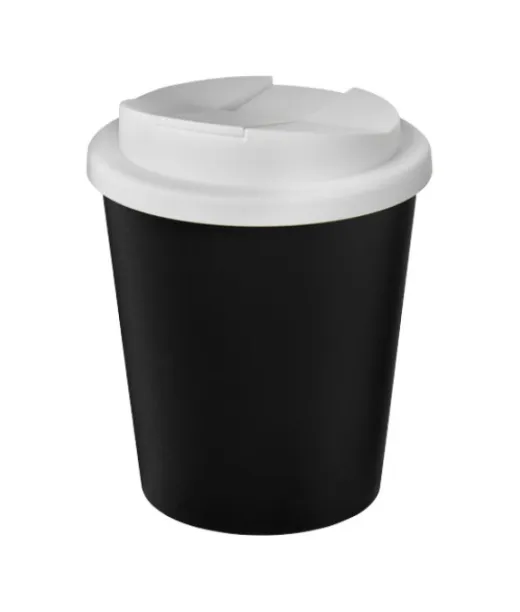 Americano® Espresso Eco 250 Ml Kahvimuki Kierrätetystä Materiaalista. Läikkymätön Kansi.  Musta / Valkoinen