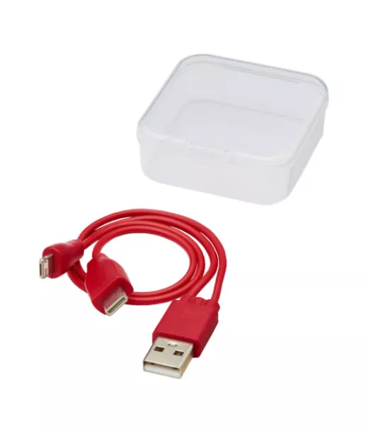 Ario 3-in-1 Käännettävä Latauskaapeli Punainen