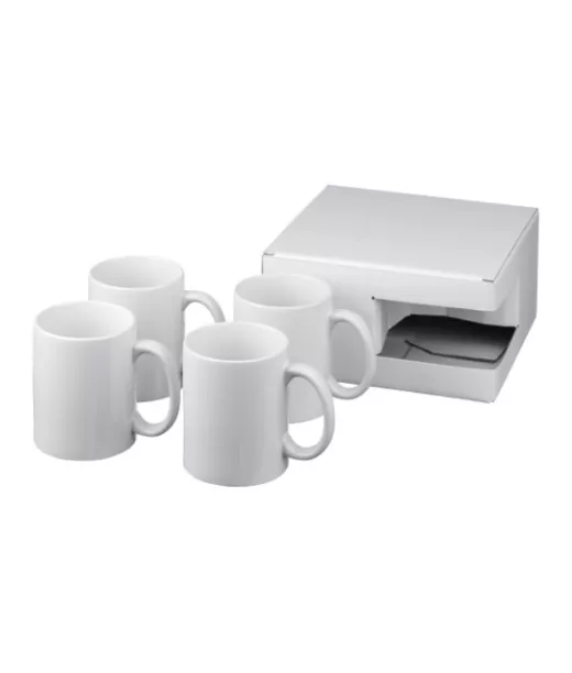 Ceramic-muki, 4 Kappaleen Lahjapakkaus Valkoinen