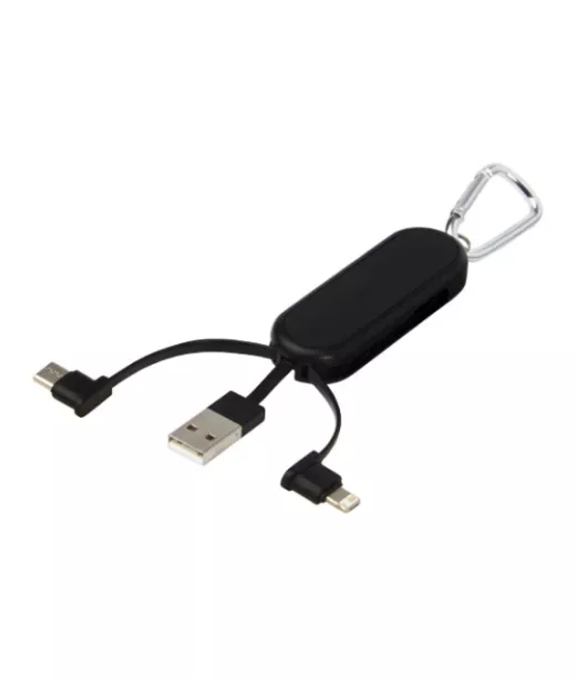 Gleam Valaistuva Kaksoislatauskaapeli Kiinnityskoukulla Musta