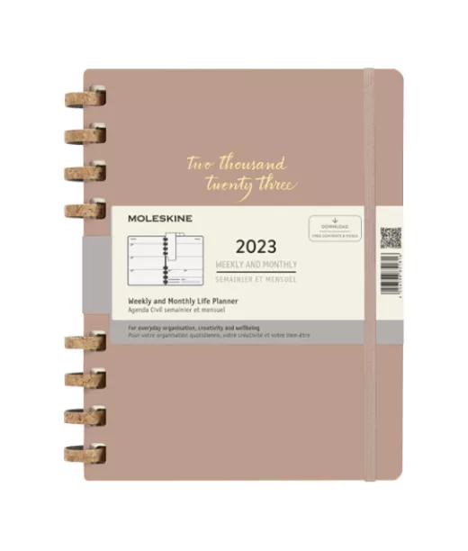 Moleskine 12m Kovakantinen Kierreselkäinen Xl-päiväkalenteri Pinkki