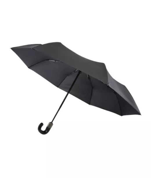 Montebello 21" Kokoontaitettava, Automaattisesti Avautuva/sulkeutuva Sateenvarjo Koukkukahvalla Musta