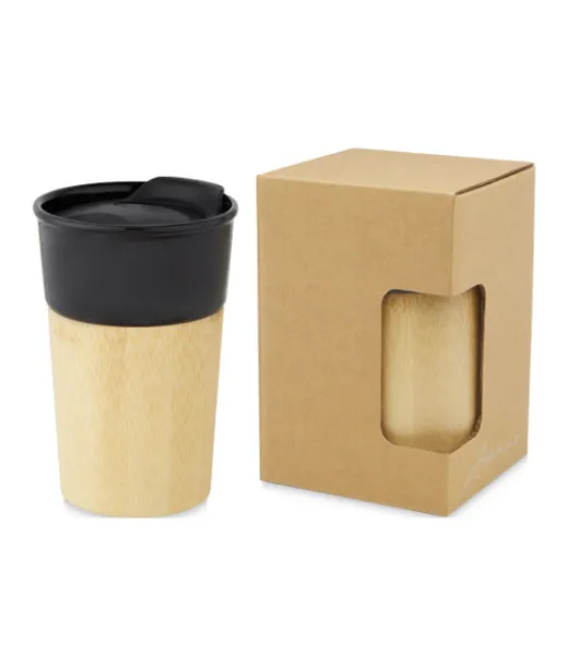 Pereira 320 Ml:n Posliinimuki Bambusta Valmistetulla Ulkoseinällä