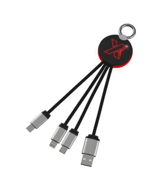 Scx.design C16 -kaapeli, Pyöreä, Valaistuva Punainen / Musta