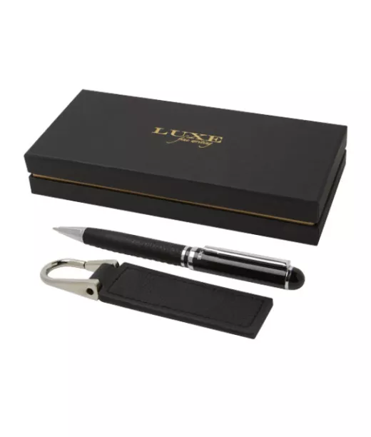 Verse Lahjapakkaus, Jossa Kuulakärkikynä Ja Avainketju Musta