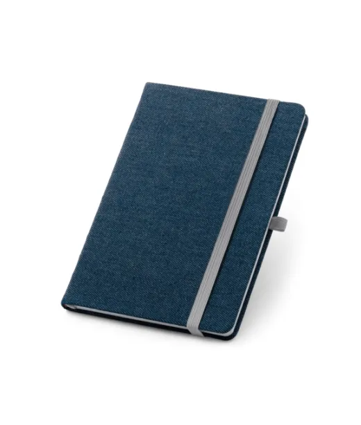 Denim. A5-muistikirja Denim-kankaasta, Jossa On Vuoratut Sivut Sininen