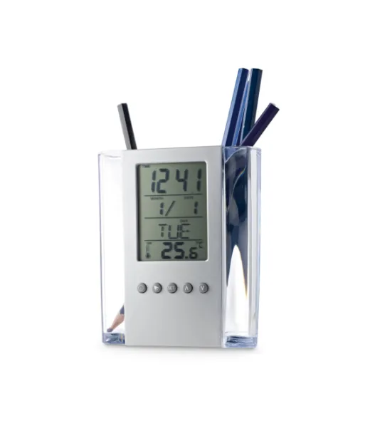 Edem. Akryylinen Kynänpidike Digitaalisella Kellolla Satiinihopea