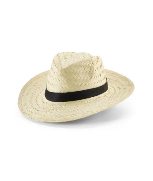 Edward Poli. Luonnollinen Olkihattu Polyesterinauhalla Musta