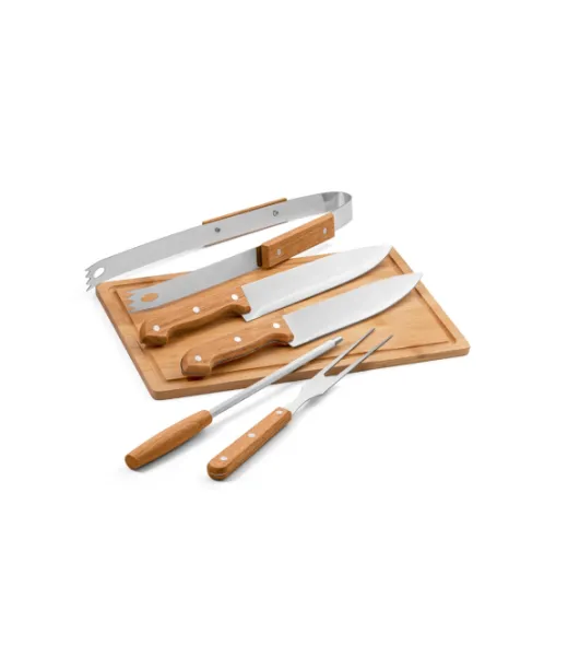 Flare. Viisiosainen Grillisetti Puuta Ja Ruostumatonta Terästä Musta