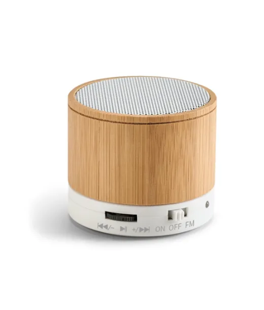 Glashow. Bambu Kannettava Kaiutin Mikrofonilla Natural