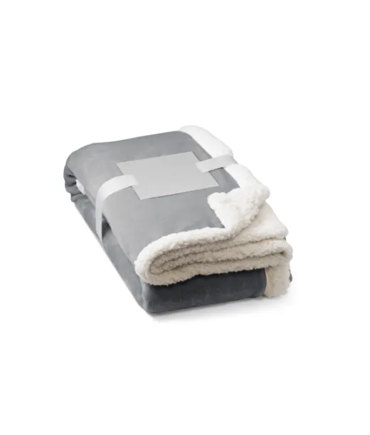 Heiden. Käännettävä Fleecehuopa, Jossa On Satiininauha Ja Henkilökohtainen Kortti Harmaa