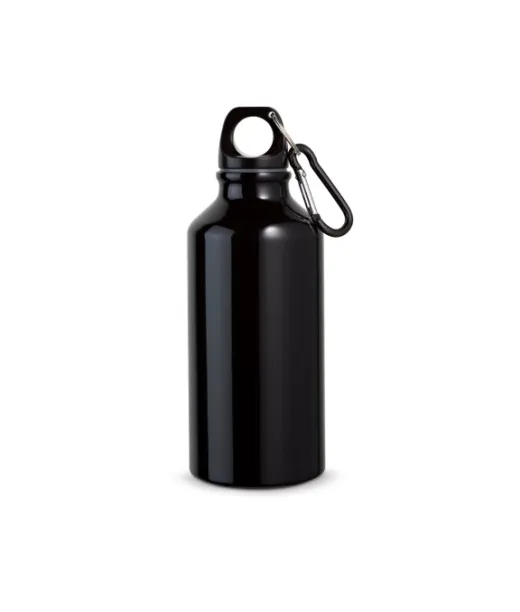 Landscape. Alumiininen Urheilupullo, Jossa Karabiini 400 Ml Musta