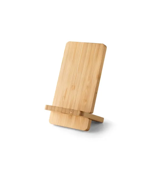 Lange. Langaton Laturi Ja Bambusta Valmistettu älypuhelinpidike Natural