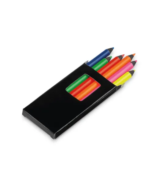 Memling. Kynälaatikko, Jossa 6 Värikynää Musta