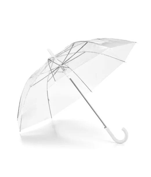 Nicholas. Läpinäkyvä Poe-sateenvarjo, Jossa On Automaattinen Avautuminen Valkoinen