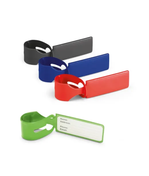 Sivan. Nimilappu Matkatavaroihin Musta