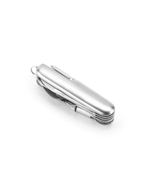 Solden. Monitoiminen Taskuveitsi Ruostumattomasta Teräksestä Ja Metallista, Jossa On Mini-led-taskulamppu Satiinihopea