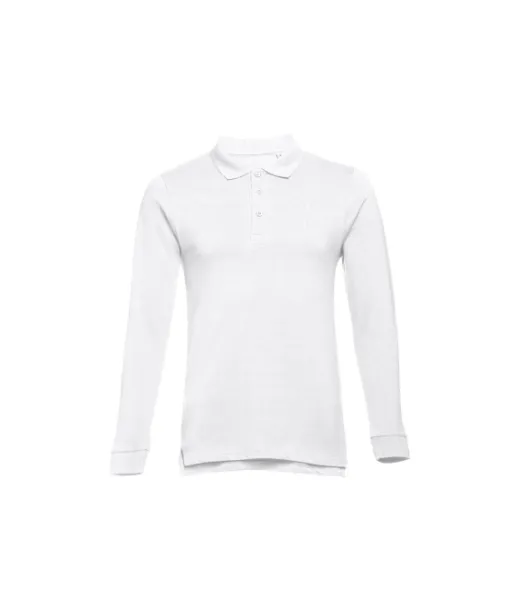 Thc Bern Wh. Miesten Pitkähihainen Puuvillainen Poolopaita Valkoinen