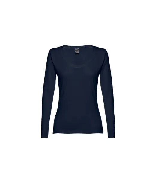 Thc Bucharest Women. Pitkähihainen Vyöllä Varustettu T-paita Naisille Puuvillaa Sininen