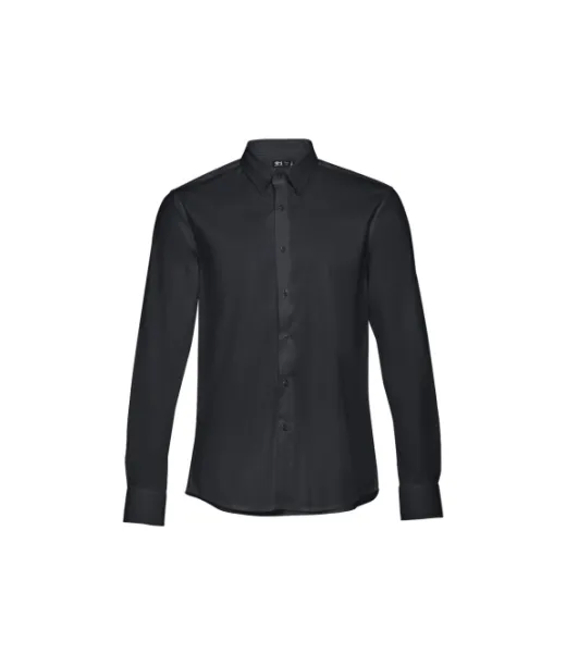 Thc Paris. Miesten Pitkähihainen Popliinipaita Musta