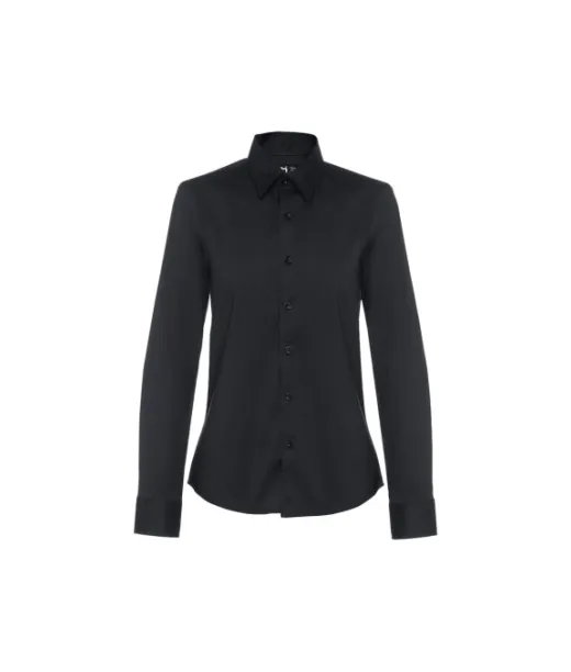 Thc Paris Women. Pitkähihainen Popliinipaita Naisille Musta