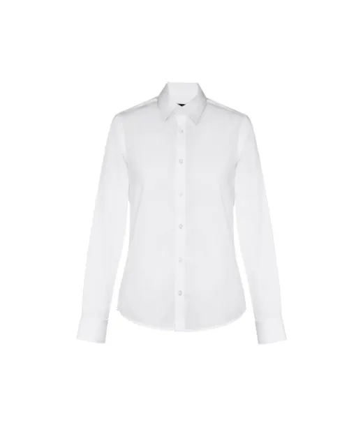 Thc Paris Women Wh. Pitkähihainen Popliinipaita Naisille. Valkoinen Väri Valkoinen