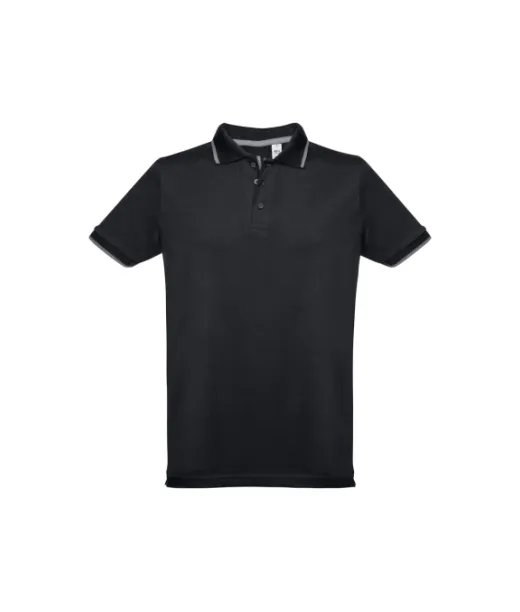 Thc Rome. Miesten Kaksivärinen Puuvillainen Poolopaita Musta