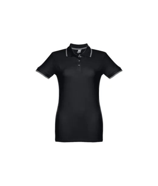 Thc Rome Women. Naisten Slim Fit Pikeepaita Musta