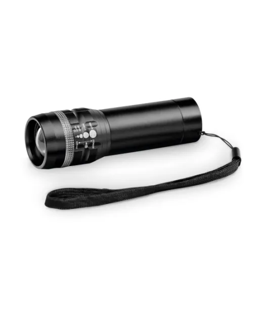 Zoomin. Alumiininen Taskulamppu 3 Valotoiminnolla Musta