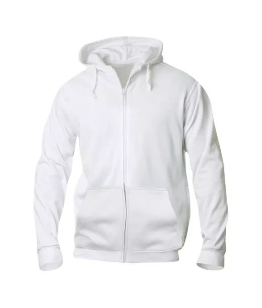 Clique Basic Hoody Full Zip Valkoinen