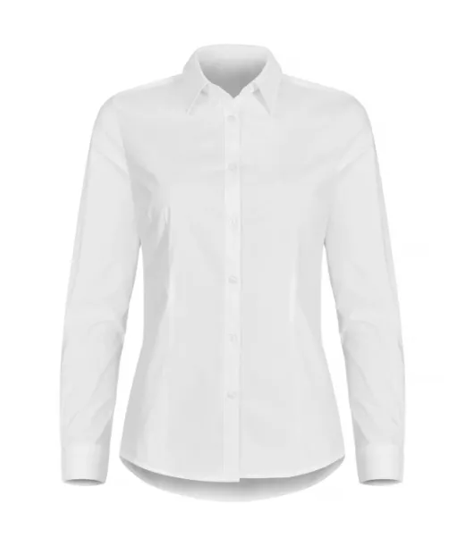 Clique Stretch Shirt Ls Lady Valkoinen