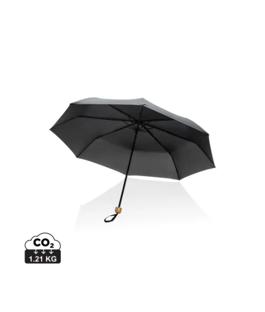 20.5" Impact Aware™ Rpet 190t Pongee Bambusateenvarjo Musta