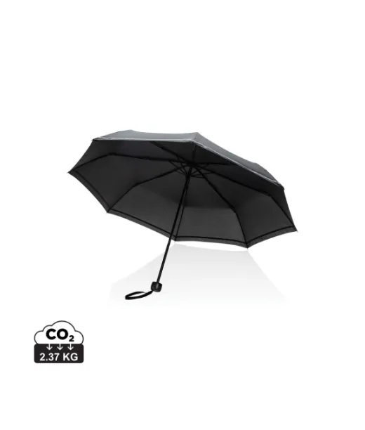 20.5" Impact Aware™ Rpet190t Pongee Sateenvarjo Musta