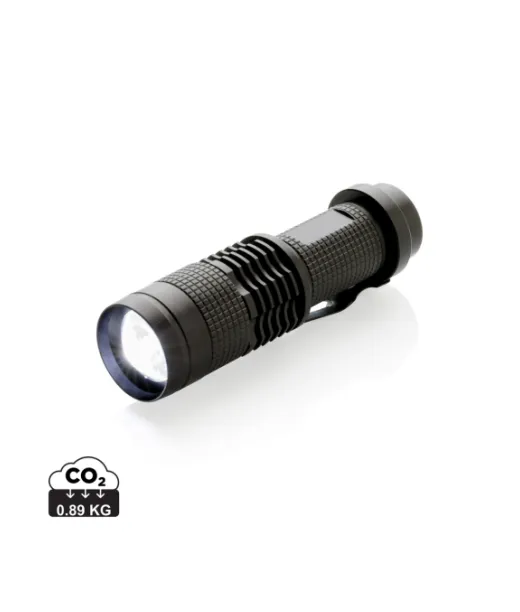 3 w:n Taskukokoinen Cree-taskulamppu Musta