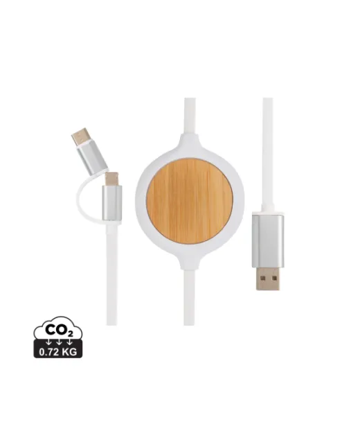 3-in-1 5w Bambu Langaton Laturi Valkoinen