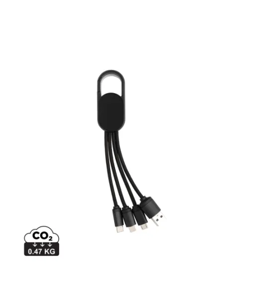 4-in-1 Kaapeli Karabiinihakalla Musta