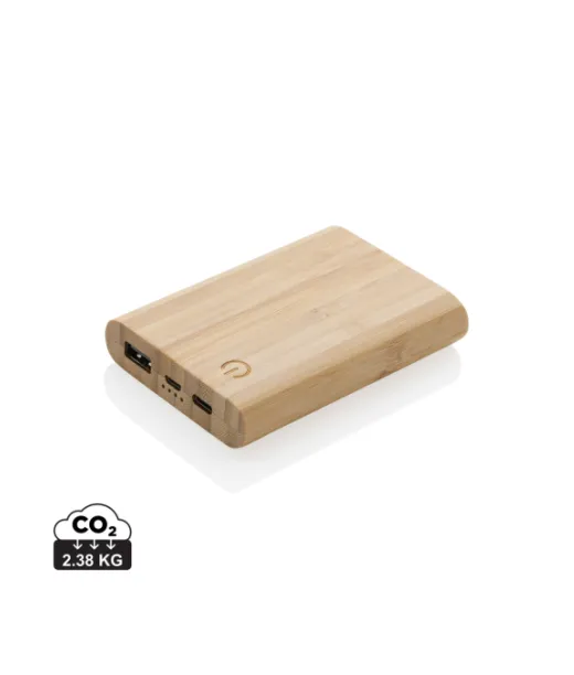 5000 Mah Varavirtalähde Bambusta Ruskea