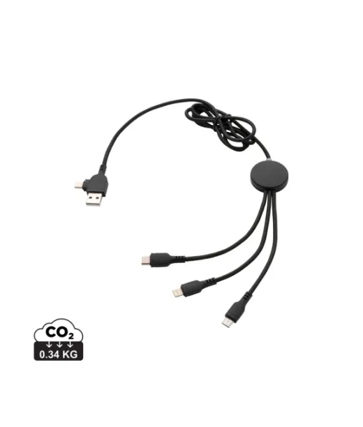 6-in-1 Kaapeli Valollisella Logolla Musta