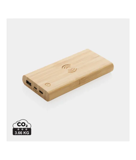 8000 Mah Varavirtalähde Bambusta Ruskea