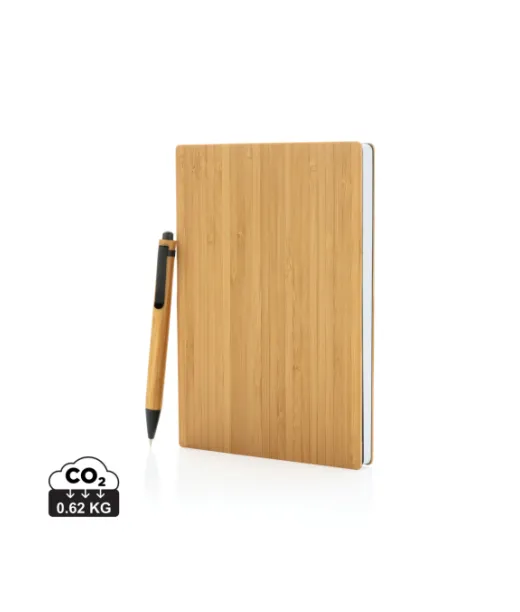 A5-bambumuistikirja- & Kynäsetti Ruskea