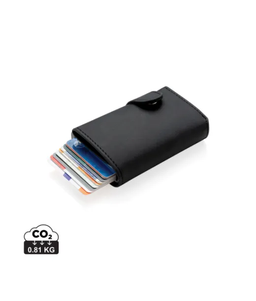 Alumiininen Rfid-korttitasku Ja Pu-lompakko Musta