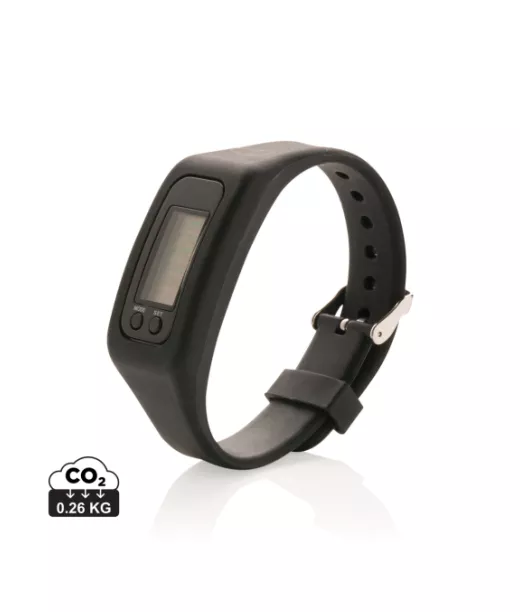 Askelmittariranneke Musta